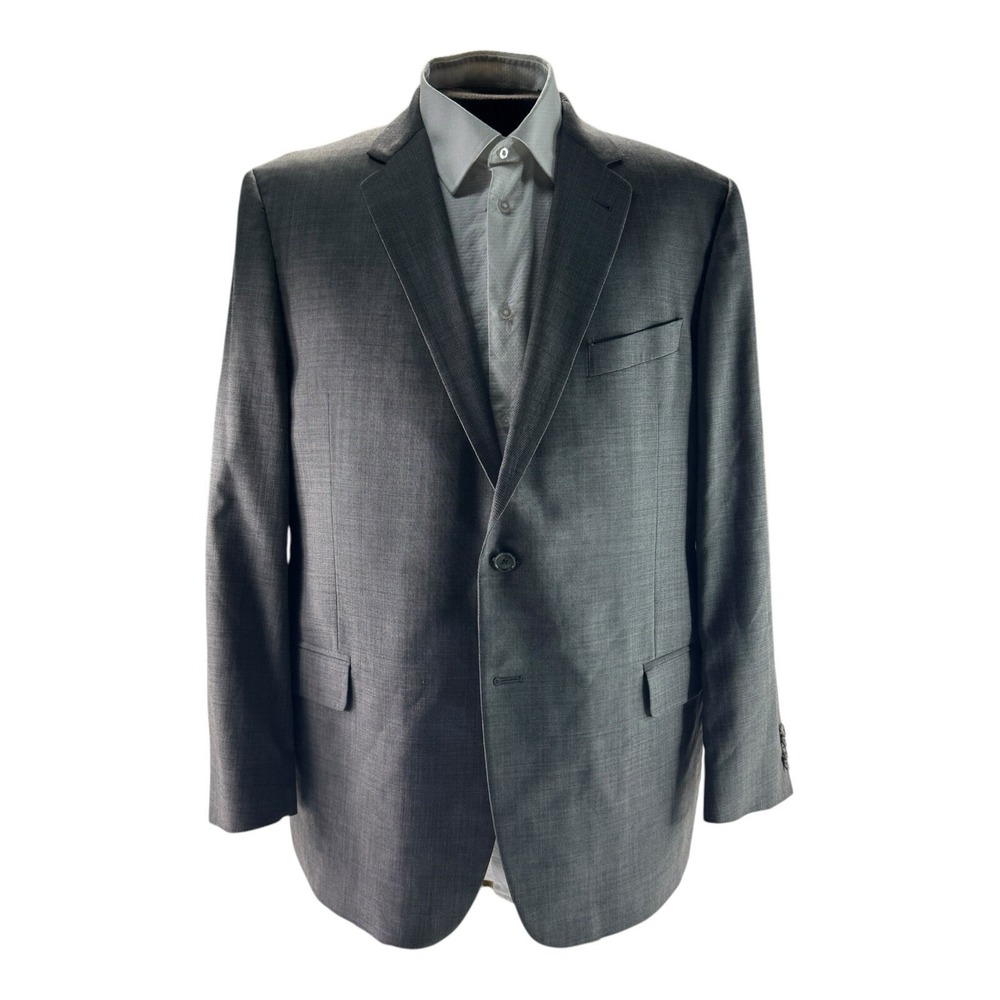 Joseph Abboud Heather Gray Tollegno 1900 Super 120's Wool 2 Button Vent Size 46R